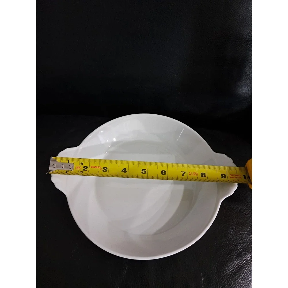 Pillivuyt French Porcelain  Round Au Gratin‎ Oven Dish Set Of 2  EUC